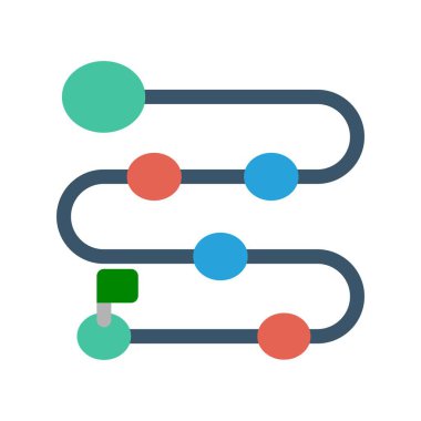Yol Haritası Düz Vektör Simgesi Desig