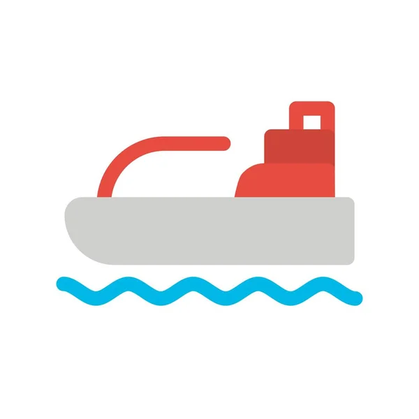 Sürat Teknesi Düz Vektör Simgesi Tasarımı — Stok Vektör