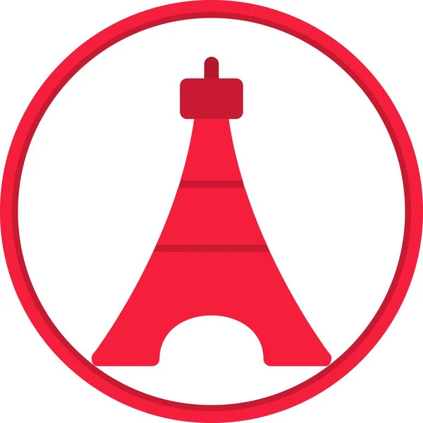 Eiffel Płaskie Koło Wektor Ikona Desig — Wektor stockowy