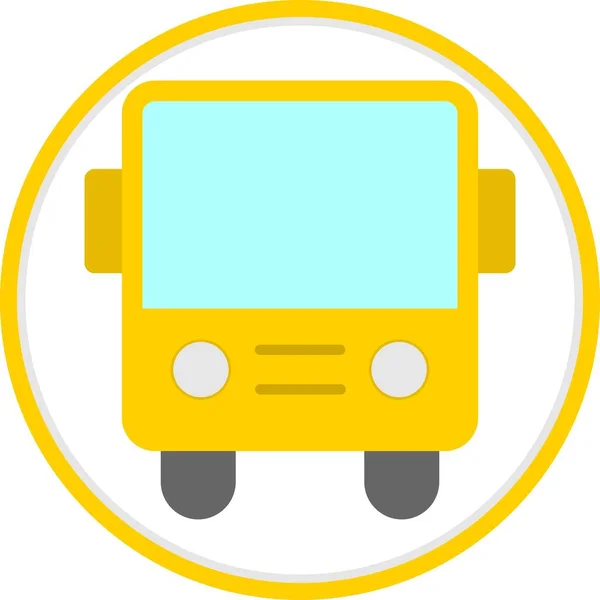Big Bus Flat Circle Vector Icon Desig — Vector de stock