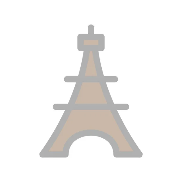 Icône Vectorielle Lumière Remplie Eiffel Desig — Image vectorielle