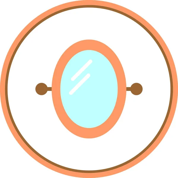 Vanity Mirror Flat Circle Vector Icon Desig — Stock Vector