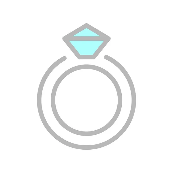 Wedding Ring Filled Light Vector Icon Desig — Stock Vector
