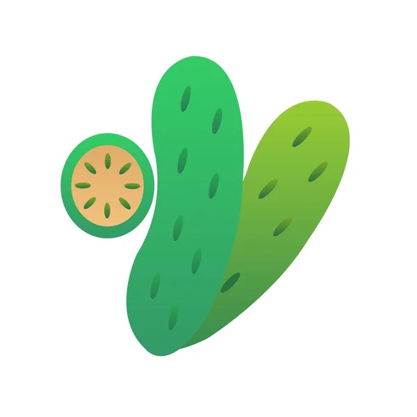 Gradiente Plano Pepino Vector Icon Desig — Vector de stock