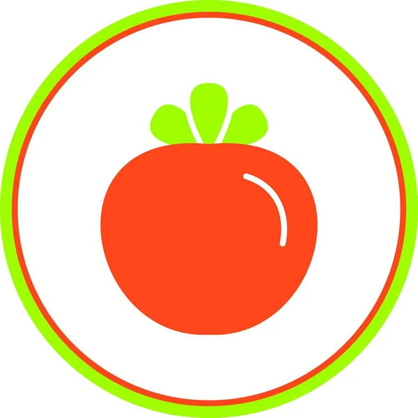 Tomate Flat Circle Vector Ícone Desig — Vetor de Stock