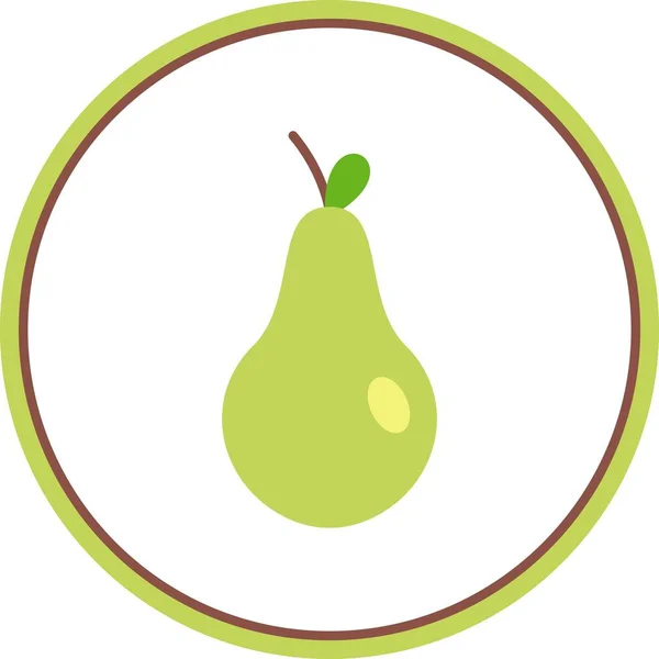 Pear Flat Circle Vector Icon Desig — Stock Vector