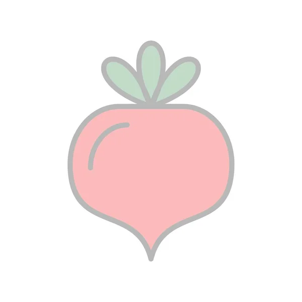 Radish Filled Light Vector Icon Desig — Stock Vector