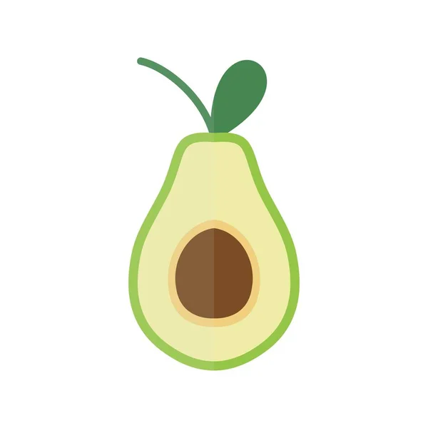 Avocado Flat Light Vector Icon Desig - Stok Vektor