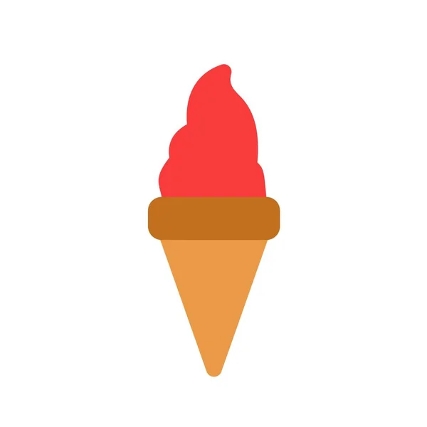 Ice Cream Cone Flat Vector Icon Desig — Stock Vector