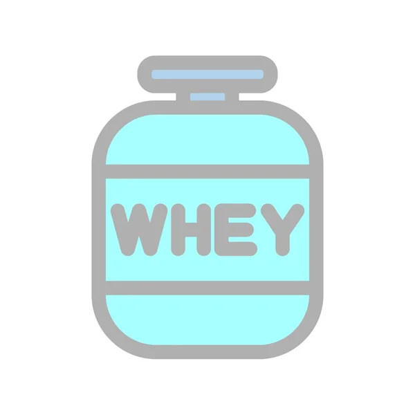 Whey Protein Filled Light Vector Icon Desig — Stock Vector