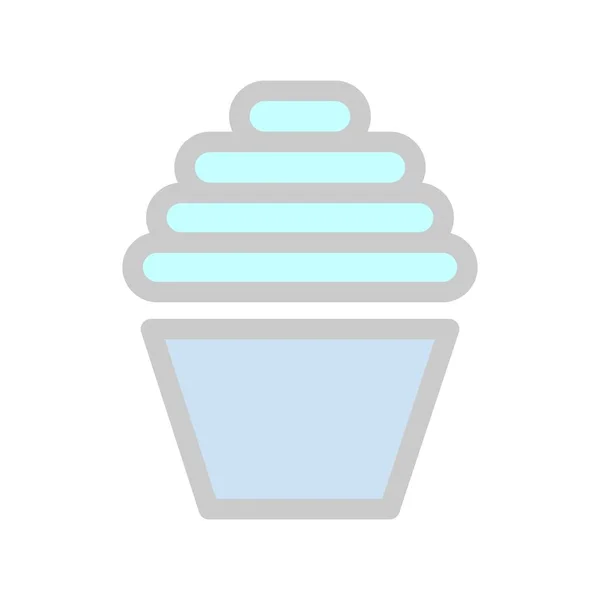 Cupcake Gevuld Licht Vector Icoon Desig — Stockvector