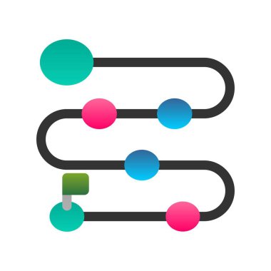 Yol Haritası Düz Gradyan Vektör Simgesi Tasarımı