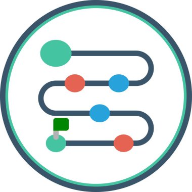 Yol Haritası Düz Çember Vektör Simgesi Tasarımı