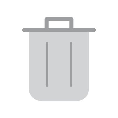 Çöp Kutusu Düz Vektör Simgesi Tasarımı