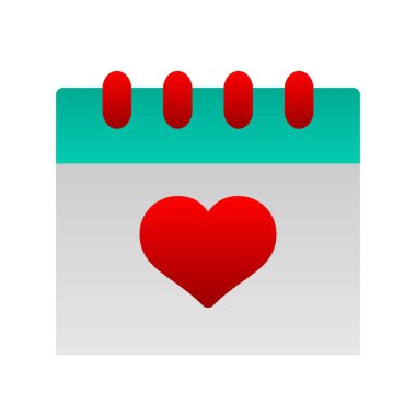 Takvim Düz Gradyan Vektör Simgesi Tasarımı