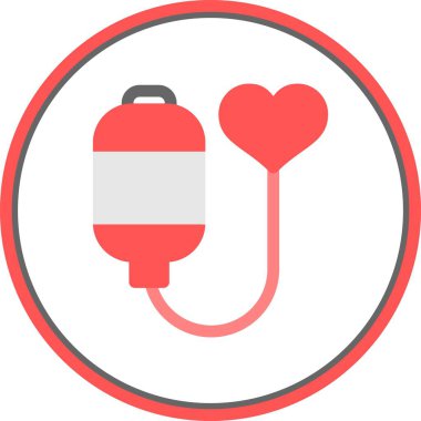 Kan Bağışı Düz Çember Vektör Simgesi Tasarımı