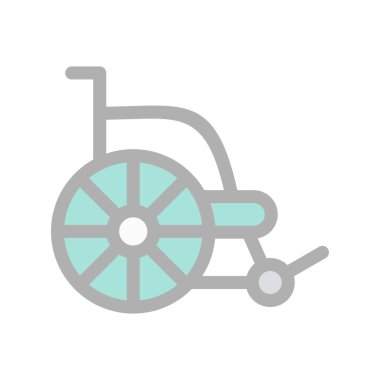 Tekerlekli Sandalye Dolu Işık Vektörü Simgesi Tasarımı