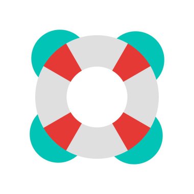 Lifebuoy Düz Vektör Simgesi Tasarımı