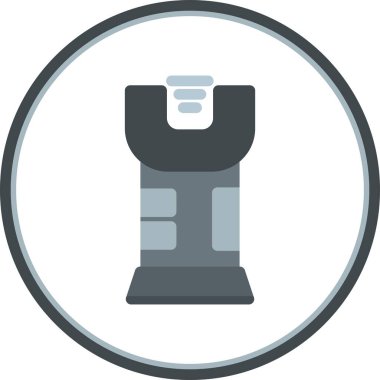 Şok tabancası Düz Çember Vektör Simgesi Tasarımı