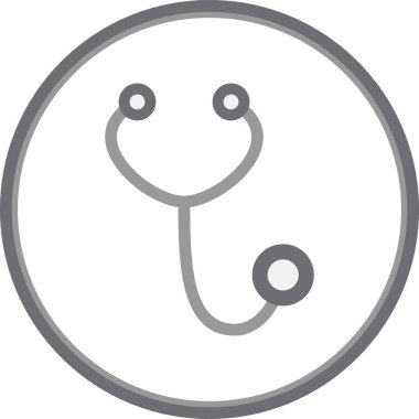 Stetoskop Düz Çember Vektör Simgesi Tasarımı