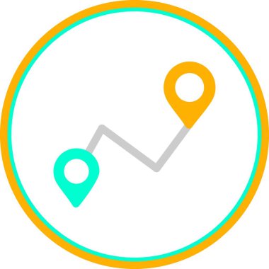 Gps Düz Çember Vektör Simgesi Tasarımı