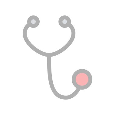 Stetoskop Dolu Işık Vektörü Simgesi Tasarımı