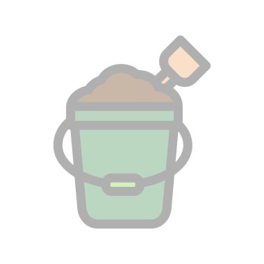 Kum Kovası Doldurulmuş Işık Vektörü Simgesi Tasarımı