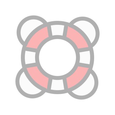 Lifebuoy Doldurulmuş Işık Vektörü Simgesi Tasarımı