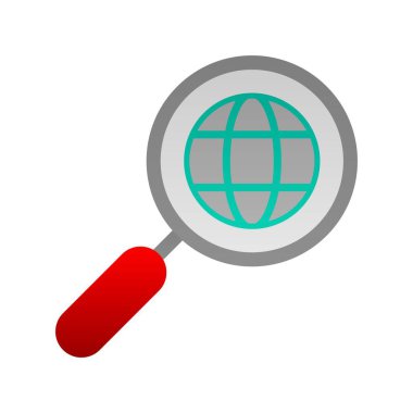 Dünya Düz Gradyan Vektör Simgesi Tasarımı