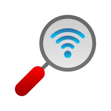 Wifi Düz Gradyan Vektör Simgesi Tasarımı