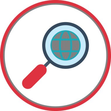 Dünya Düz Çember Vektör Simgesi Tasarımı