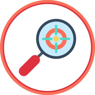  Hedef Düz Çember Vektör Simgesi Tasarımı