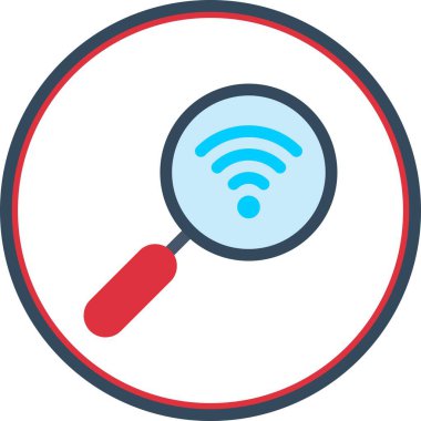 Wifi Düz Çember Vektör Simgesi Tasarımı