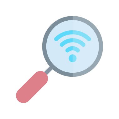 Wifi Düz Işık Vektörü Simgesi Tasarımı