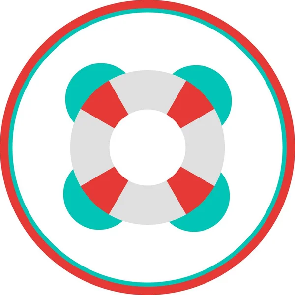 Lifebuoy Flat Circle Vector Icon Desig — Stock Vector