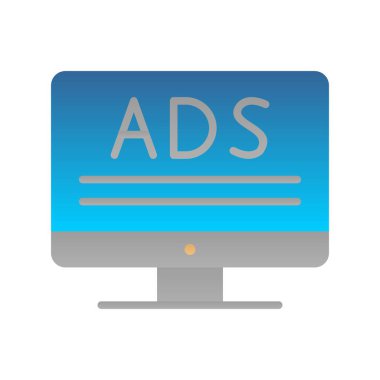 AD Düz Gradyan Vektör Simgesi Tasarımı