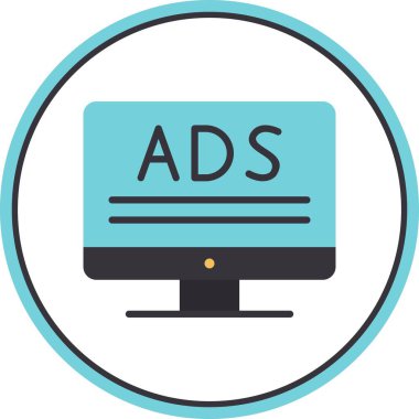 AD Düz Çember Vektör Simgesi Tasarımı