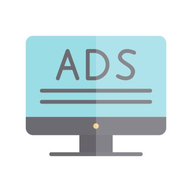 AD Düz Işık Vektörü Simgesi Tasarımı