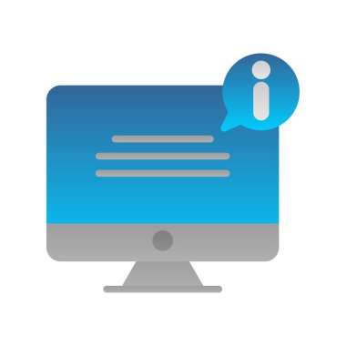 Bilgisayar Düz Gradyan Vektör Simgesi Tasarımı