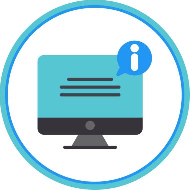 Bilgisayar Düz Çember Vektör Simgesi Tasarımı