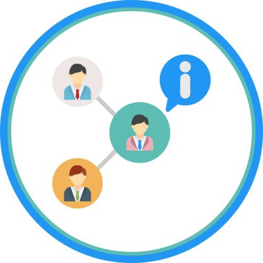 Ağ Düz Çember Vektör Simgesi Tasarımı