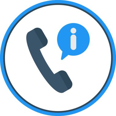 Telefon Düz Çember Vektör Simgesi Tasarımı