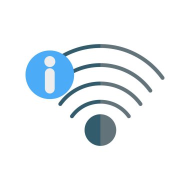 Wifi Düz Işık Vektörü Simgesi Tasarımı