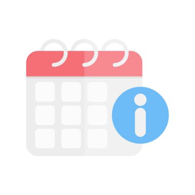 Takvim Düz Işık Vektörü Simgesi Tasarımı