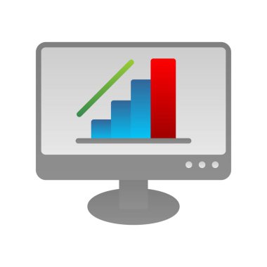 Büyüme Düz Gradyan Vektör Simgesi Tasarımı