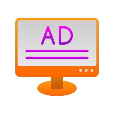 AD Düz Gradyan Vektör Simgesi Tasarımı