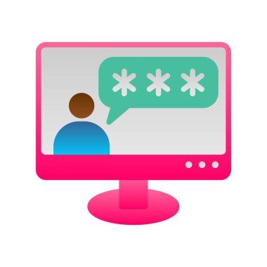 Sohbet Kodu Düz Gradyan Vektör Simgesi Tasarımı