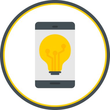 Teknoloji Düz Çember Vektör Simgesi Tasarımı