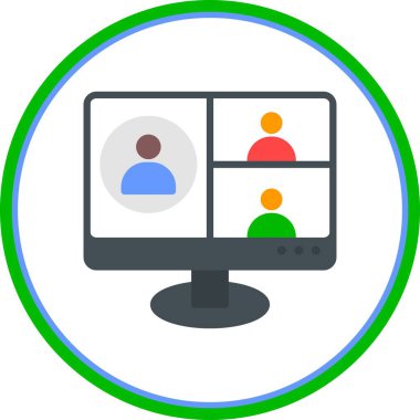 Çevrimiçi Arama Düz Çember Vektör Simgesi Tasarımı