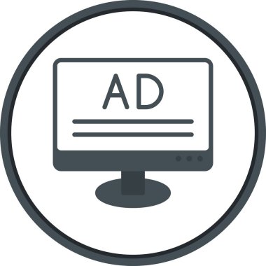 AD Düz Çember Vektör Simgesi Tasarımı